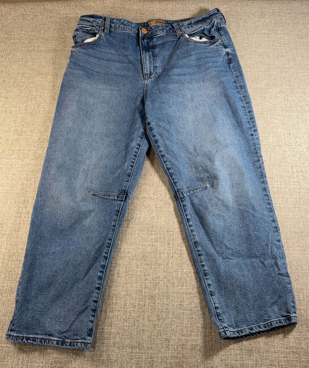 KUT From the Kloth Ashley Jeans Women 14P Petite Slouchy Barrel High Rise Blue